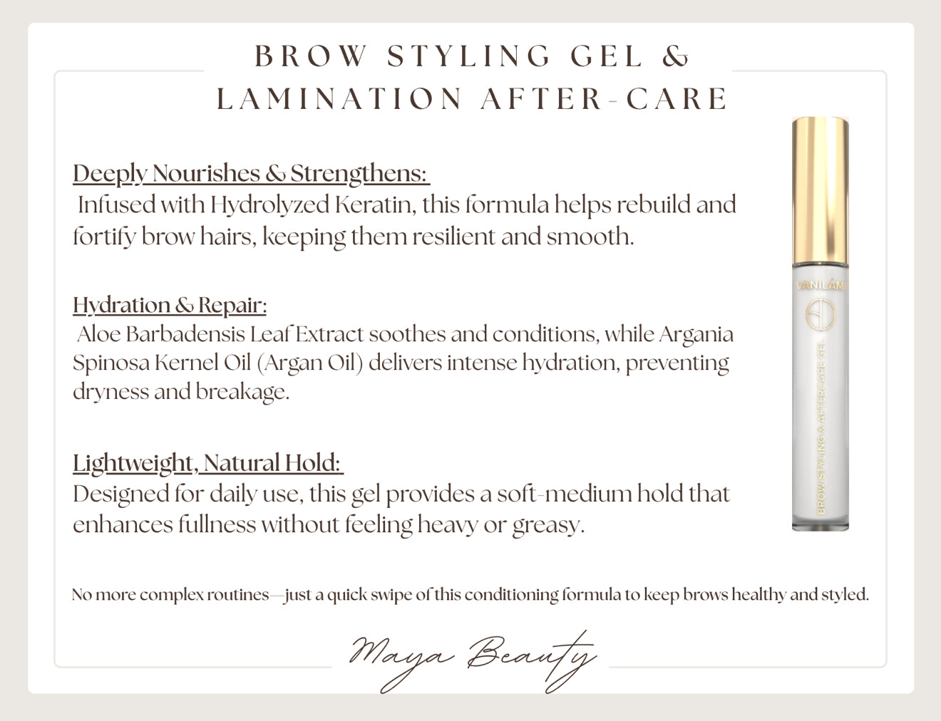 Brow Styling Gel and Brow Lamination aftercare